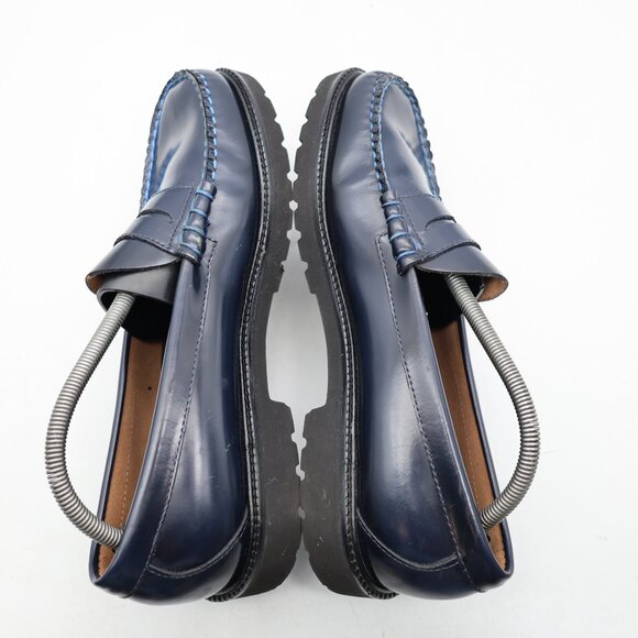 GH Bass Weejuns Larson Men's Size 9.5 D Penny Loafer Navy Leather Slip On - Picture 6 of 10